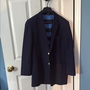 Boys Navy Pinstripe seer sucker Blazer